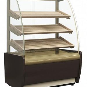Витрина хлебная Полюс K70 N 0,9-1 LIGHT Bread Паттерн (со стеклом) (0106 Седой дуб)