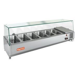 VRX 1400 1/3 витрина охл.настольная, со стеклом, 1400х385х459 мм, HICOLD RUS