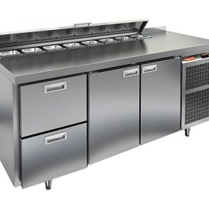 SL2-211GN (1/6) стол для салатов охл. (+2+10), 2 двери, 2 ящика, 1835х700х850мм, HICOLD RUS