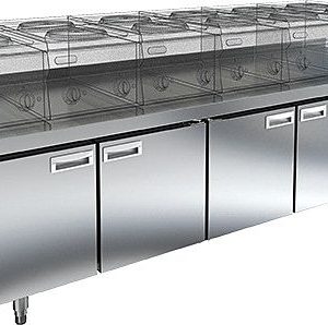 SN 1111/BT LT стол охл. под тепловое оборуд. (-10-18), 4 двери, 2280х600х675мм, HICOLD RUS