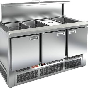 SLE3-111GN О С КРЫШКОЙ стол для салатов, охл. (+2+10), 3 двери, 1485х700х850мм, ниж.распол.агрегата