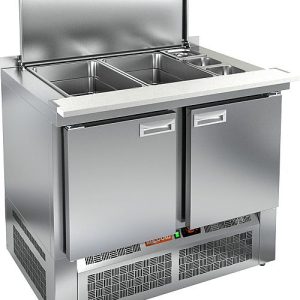 SLE3-11GN С КРЫШКОЙ стол для салатов, охл. (+2+10), 2 двери, 1000х700х850мм, ниж.распол.агрегата