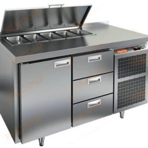 SL1-13GN (1/3) стол для салатов охл.(+2+10), 1 дверь, 3 ящика, 1390х700х850мм, HICOLD RUS