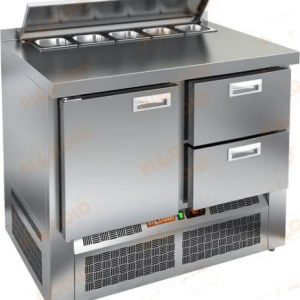 SLE2-12GN (1/6) стол для салатов охл.(+2+10), 1 дверь, 2 ящика, 1000х700х850мм, ниж.распол.агрегата