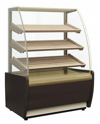 Витрина хлебная Полюс K70 N 0,9-1 LIGHT Bread Паттерн (со стеклом) (0105 Венге)