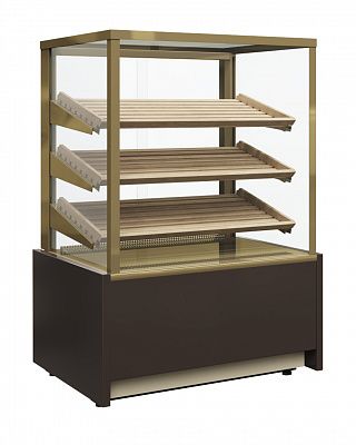 Витрина хлебная Полюс KC70 N 0,6-2 LIGHT Bread Паттерн (без стекла) (0108 Темный дуб)