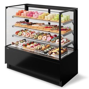 Витрина Кондитерская Vete II kub 130, Чёрный муар/Металлик (VG033.B9005M)