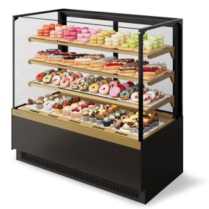 Витрина Кондитерская Vete II kub 60, Шоколад/Золотой глянец (V1036.BN23219)