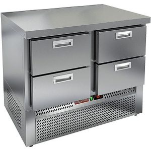 GNE 22/TN О стол охл.(-2+10), островн. 4 ящика, 1000х700х850мм, ниж.распол.агрегата, HICOLD RUS