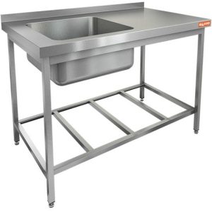 НСО1М-12/6БРЛ ЭЦ стол-моечная ванна, 1 секц. (500х400х250) слева, (оцин.угол.), HICOLD RUS