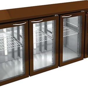 BNG 111 BR2 HT BAR стол охл. (+2+10), 3 стекл.двери, увелич. объема, на низ. ножках, 1835х500х830мм