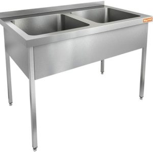 НСО2М-14/6БЛ стол-моечная ванна, 2 секц. (500х400х250) слева, HICOLD RUS