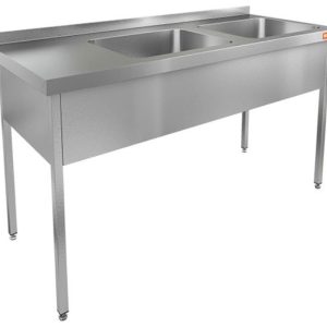 НСО2М-14/6БП стол-моечная ванна, 2 секц. (500х400х250) справа, HICOLD RUS