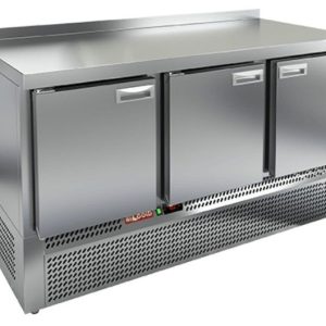 GNE 111/BT стол охл.(-10-18), 3 двери, 1485х700х850мм, ниж.распол.агрегата, HICOLD RUS