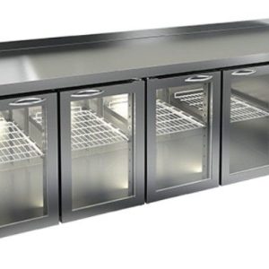 GNG 1111 BR2 HT стол. охл.(+2+10), 4 распаш.стекл.двери, увелич. объема, на низ. ножках